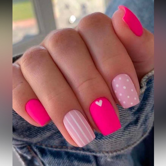 Other - Vibrant Pink Press-On Nails